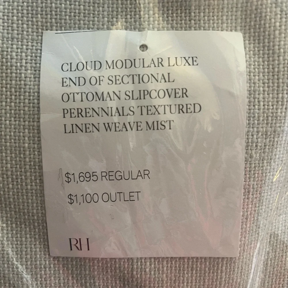 RH Mist End-of-Sectional Armless and Ottoman Slipcover